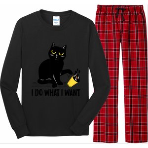 Funny Black Cat I Do What I Want Cat Lover Gifts Long Sleeve Pajama Set