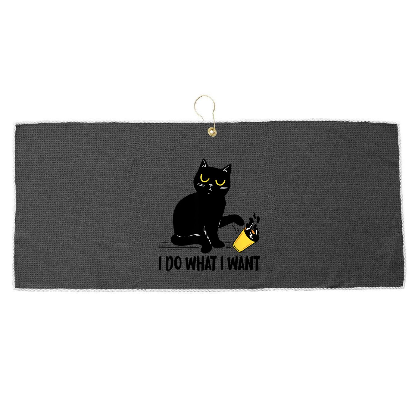 Funny Black Cat I Do What I Want Cat Lover Gifts Large Microfiber Waffle Golf Towel