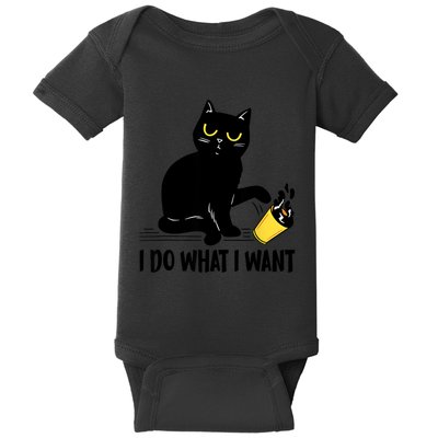 Funny Black Cat I Do What I Want Cat Lover Gifts Baby Bodysuit