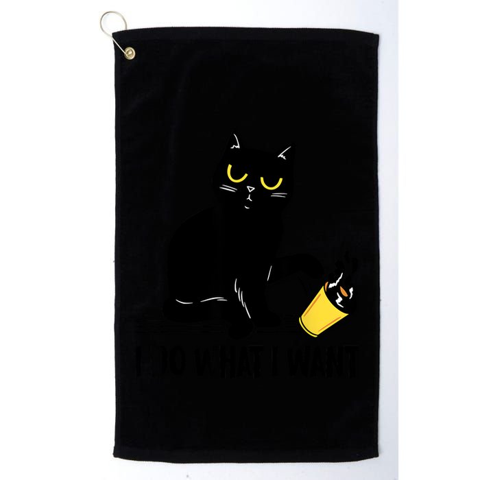 Funny Black Cat I Do What I Want Cat Lover Gifts Golf Towel