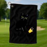 Funny Black Cat I Do What I Want Cat Lover Gifts Golf Towel