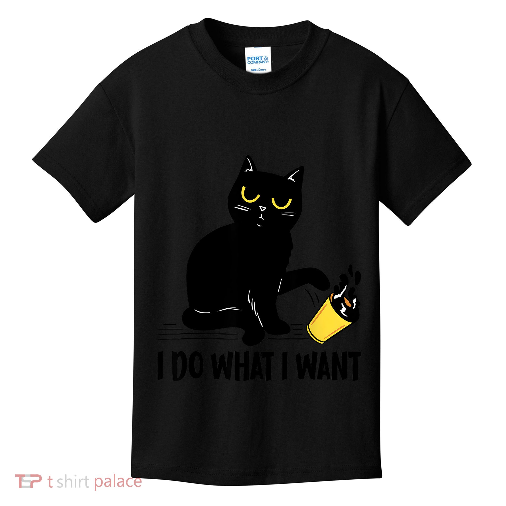 Funny Black Cat I Do What I Want Cat Lover Gifts Kids T-Shirt