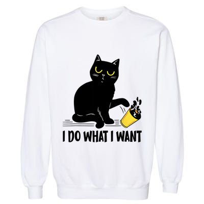 Funny Black Cat I Do What I Want Cat Lover Gifts Garment-Dyed Sweatshirt