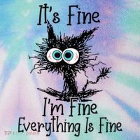 Funny Black Cat ItS Fine IM Fine Everything Is Fine Legacy Tie Dye Trucker Hat