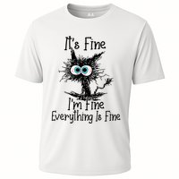 Funny Black Cat ItS Fine IM Fine Everything Is Fine Performance Shirt