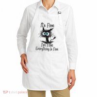 Funny Black Cat ItS Fine IM Fine Everything Is Fine Apron