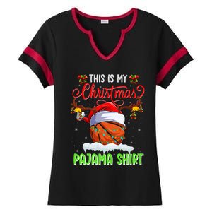 Funny Basketball Christmas Ugly Sweater Basketball Xmas Meaningful Gift Ladies Halftime Notch Neck Tee