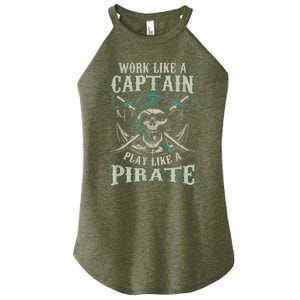 Funny Boat Captain Boating Pirate Motorboat Women's Perfect Tri Rocker Tank