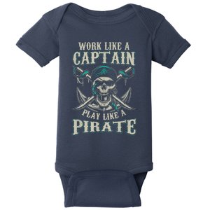 Funny Boat Captain Boating Pirate Motorboat Baby Bodysuit