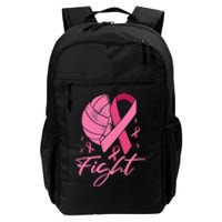 Fight Breast Cancer Volleyball Pink Ribbon Awareness Daily Commute Backpack