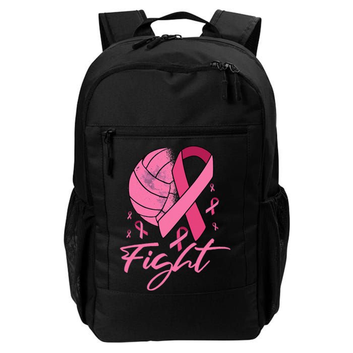 Fight Breast Cancer Volleyball Pink Ribbon Awareness Daily Commute Backpack