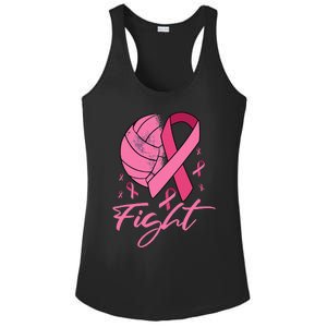 Fight Breast Cancer Volleyball Pink Ribbon Awareness Ladies PosiCharge Competitor Racerback Tank