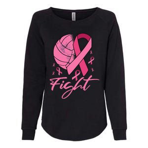 Fight Breast Cancer Volleyball Pink Ribbon Awareness Womens California Wash Sweatshirt