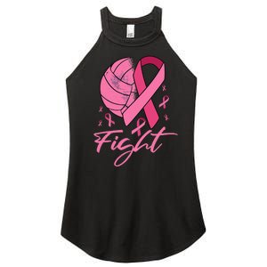 Fight Breast Cancer Volleyball Pink Ribbon Awareness Women's Perfect Tri Rocker Tank