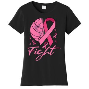 Fight Breast Cancer Volleyball Pink Ribbon Awareness Women's T-Shirt