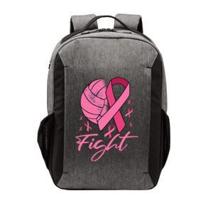 Fight Breast Cancer Volleyball Pink Ribbon Awareness Vector Backpack