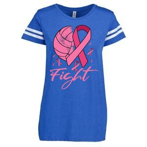 Fight Breast Cancer Volleyball Pink Ribbon Awareness Enza Ladies Jersey Football T-Shirt