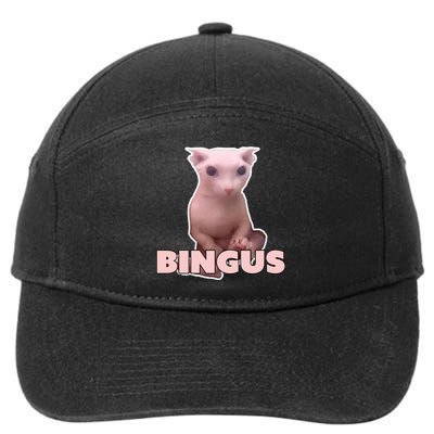 Funny Bingus Cat Meme 7-Panel Snapback Hat
