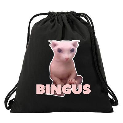 Funny Bingus Cat Meme Drawstring Bag