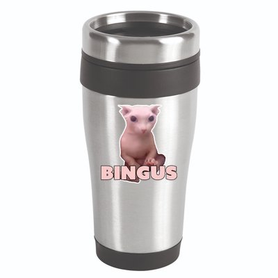 Funny Bingus Cat Meme 16oz Travel Tumbler
