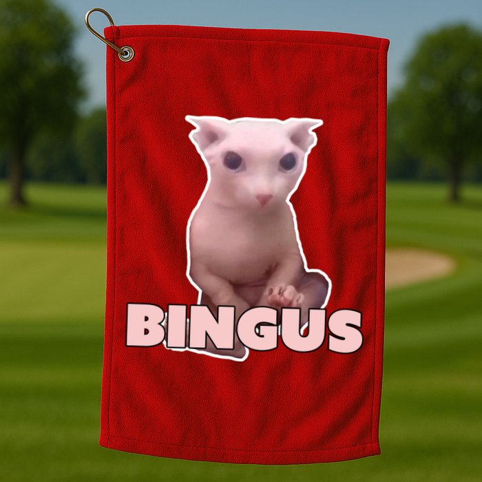 Funny Bingus Cat Meme Golf Towel