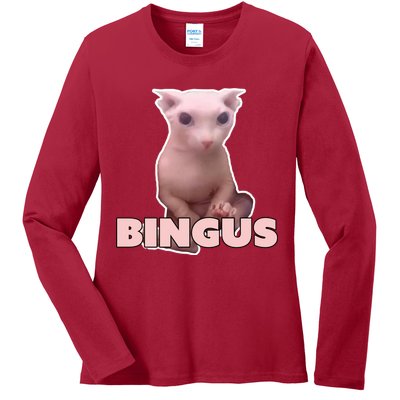 Funny Bingus Cat Meme Ladies Long Sleeve Shirt