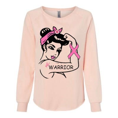 Fighting Breast Cancer Warrior Rosie Riveter Women Gift Womens California Wash Sweatshirt