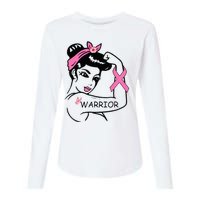 Fighting Breast Cancer Warrior Rosie Riveter Women Gift Womens Cotton Relaxed Long Sleeve T-Shirt