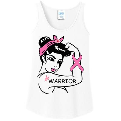 Fighting Breast Cancer Warrior Rosie Riveter Women Gift Ladies Essential Tank