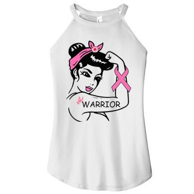 Fighting Breast Cancer Warrior Rosie Riveter Women Gift Women's Perfect Tri Rocker Tank