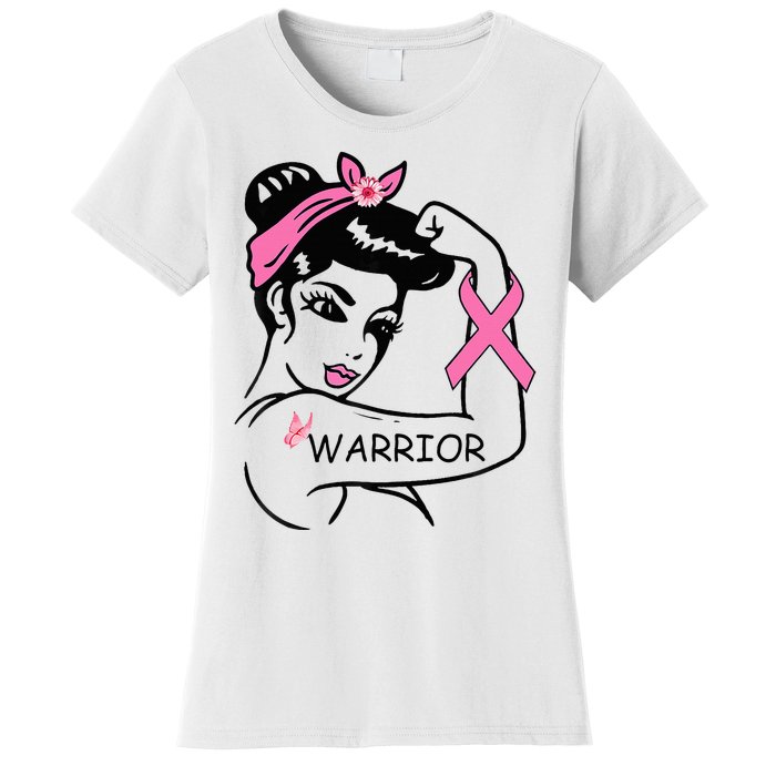 Fighting Breast Cancer Warrior Rosie Riveter Women Gift Women's T-Shirt