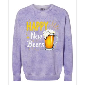 Funny Beer Drinking New Years Eve 2025 Party Happy New Year Colorblast Crewneck Sweatshirt