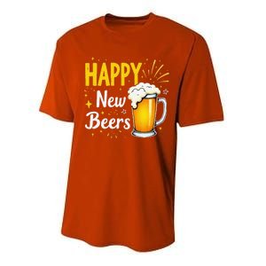 Funny Beer Drinking New Years Eve 2025 Party Happy New Year Performance Sprint T-Shirt