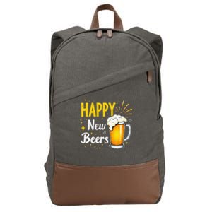 Funny Beer Drinking New Years Eve 2025 Party Happy New Year Cotton Canvas Backpack