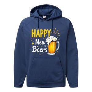 Funny Beer Drinking New Years Eve 2025 Party Happy New Year Performance Fleece Hoodie