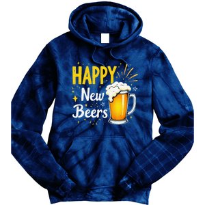 Funny Beer Drinking New Years Eve 2025 Party Happy New Year Tie Dye Hoodie