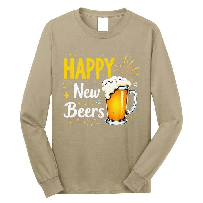 Funny Beer Drinking New Years Eve 2025 Party Happy New Year Long Sleeve Shirt