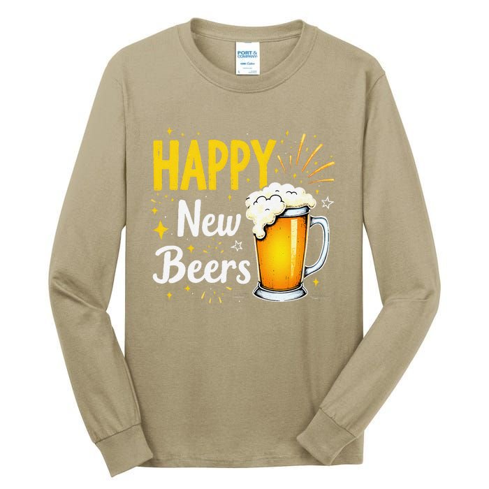 Funny Beer Drinking New Years Eve 2025 Party Happy New Year Tall Long Sleeve T-Shirt