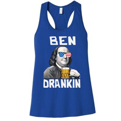 Funny Ben Drankin 4th Of July Patriotic Gift Women's Racerback Tank