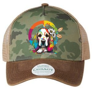 Funny Beagle Dog Hippie Legacy Tie Dye Trucker Hat