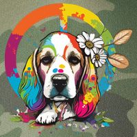 Funny Beagle Dog Hippie Legacy Tie Dye Trucker Hat
