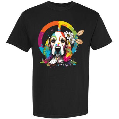 Funny Beagle Dog Hippie Garment-Dyed Heavyweight T-Shirt