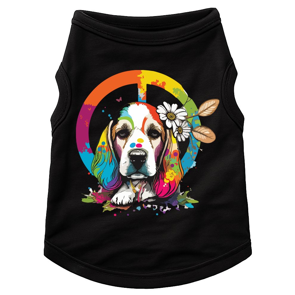 Funny Beagle Dog Hippie Doggie Tank