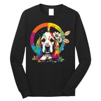 Funny Beagle Dog Hippie Long Sleeve Shirt