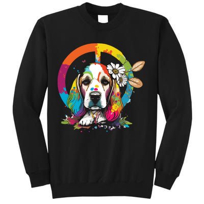 Funny Beagle Dog Hippie Sweatshirt