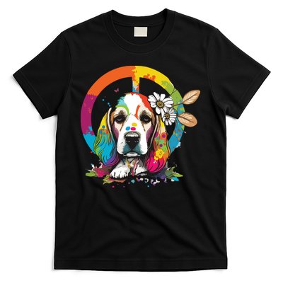 Funny Beagle Dog Hippie T-Shirt