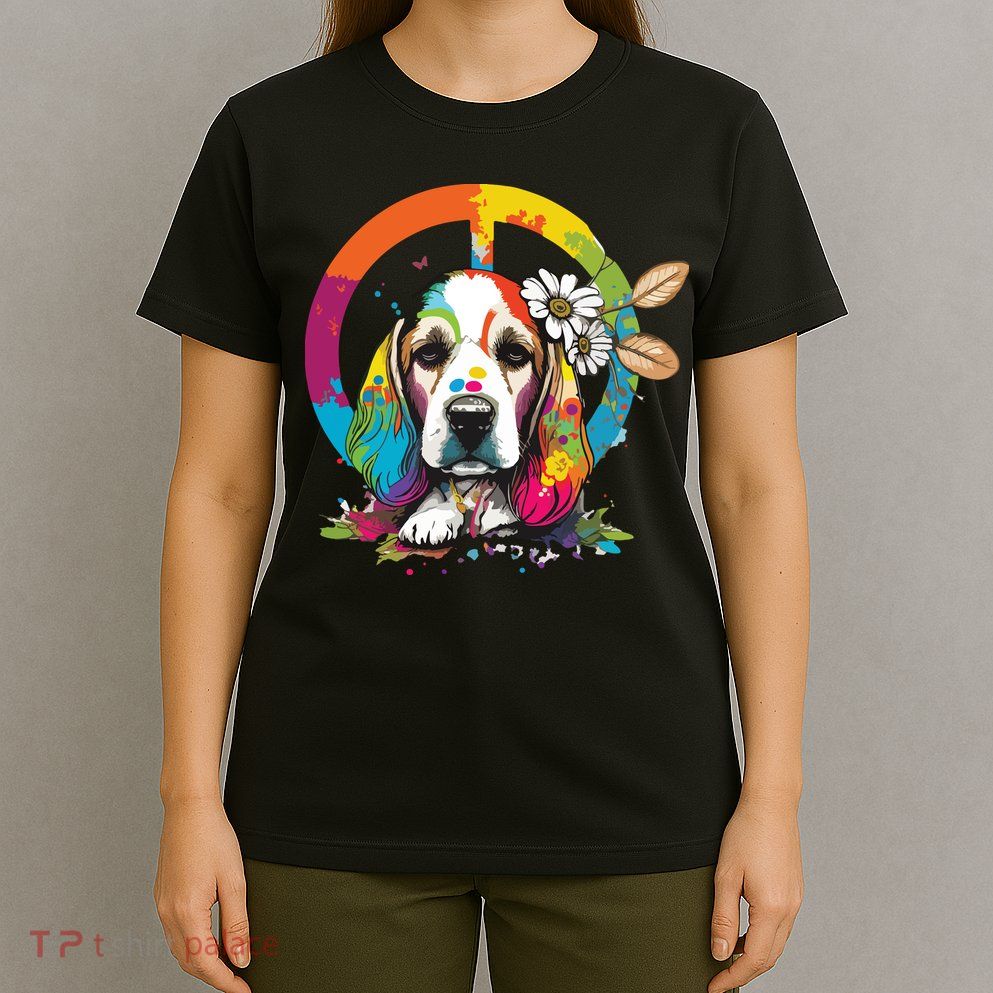Funny Beagle Dog Hippie T-Shirt