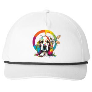 Funny Beagle Dog Hippie Snapback Five-Panel Rope Hat