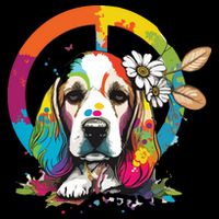 Funny Beagle Dog Hippie 16 in Basic Backpack