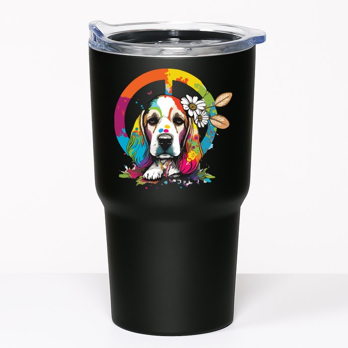 Funny Beagle Dog Hippie Tumbler